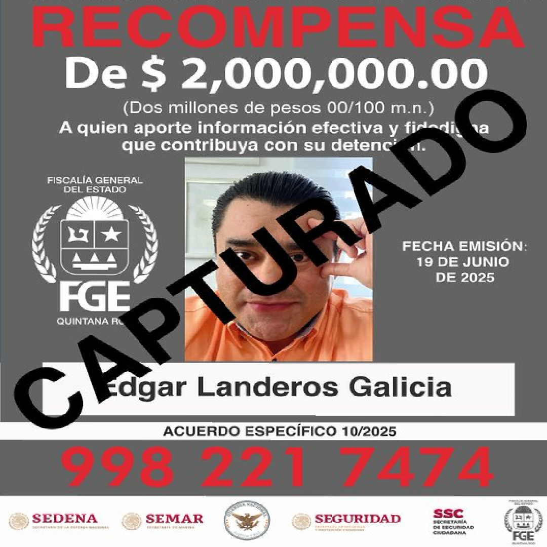 Cartel de recompensa por Edgar “N” difundido por la FGE