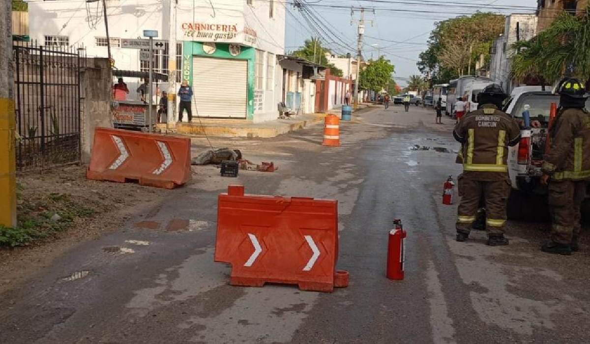 Hombre tendido en el piso tras accidente eléctrico en Cancún