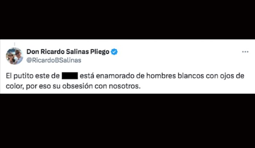 Captura de tuit de Salinas Pliego llamando “Putito”