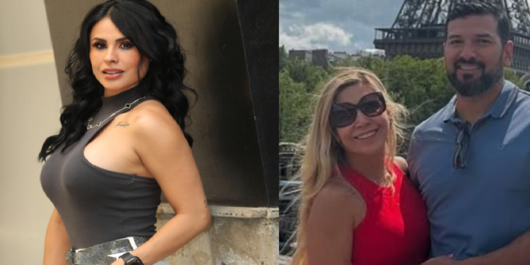 Karla Panini y Américo Garza juntos con Fabiola Martínez al fondo