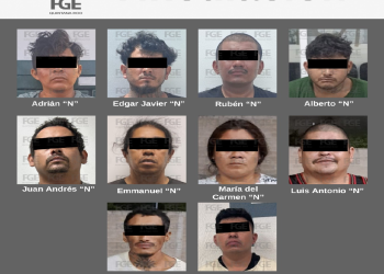Imagen de los diez imputados vinculados a proceso por delitos relacionados con la venta y posesión de drogas en Benito Juárez, Playa del Carmen y Tulum.