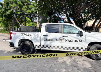 Patrulla de la Guardia Nacional patrullando en Cancún