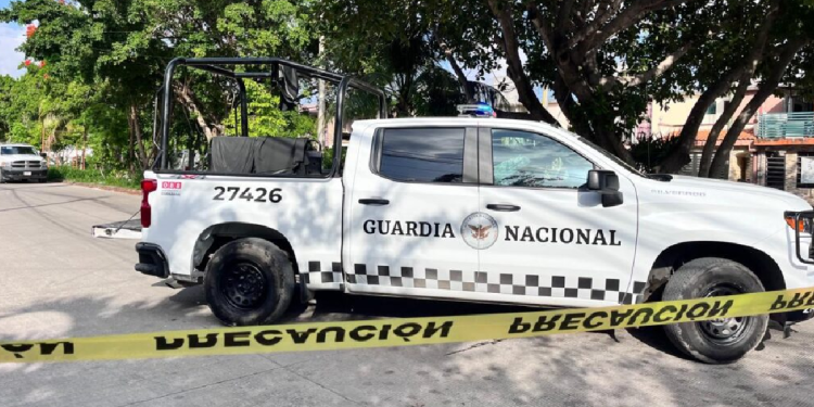Patrulla de la Guardia Nacional patrullando en Cancún
