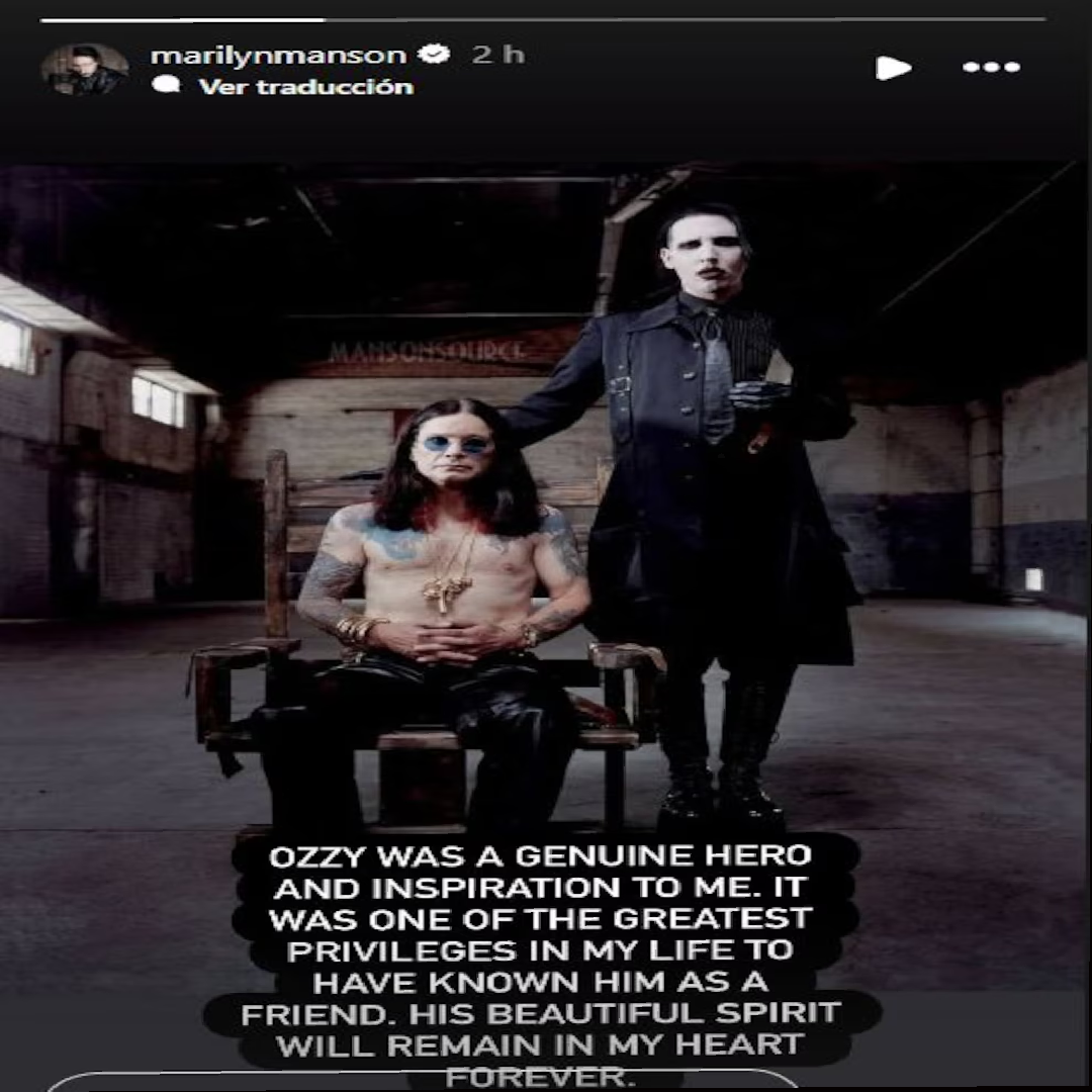 Ozzy Osbourne con Marilyn Manson durante una presentación