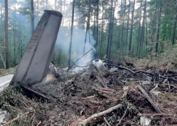 Restos del avión siniestrado en la región de Amur