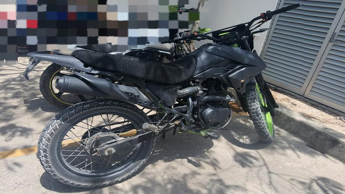 Motocicleta Italika DM 200 recuperada tras robo en Cancún
