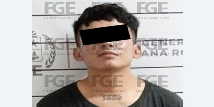 Rostro de Ángel Guadalupe “N” detenido en Cancún por robo