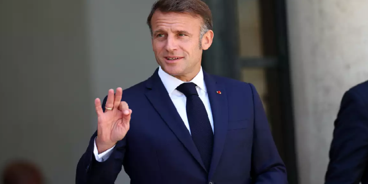 Emmanuel Macron durante su discurso sobre el reconocimiento de Palestina