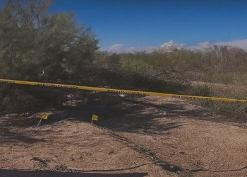 Zona acordonada por autoridades en escena del crimen en Hermosillo