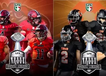 Jugadores de Mexicas y Osos posan previo al Tazón México VIII