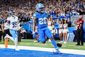 ahmyr Gibbs anota touchdown con Detroit Lions en la NFL