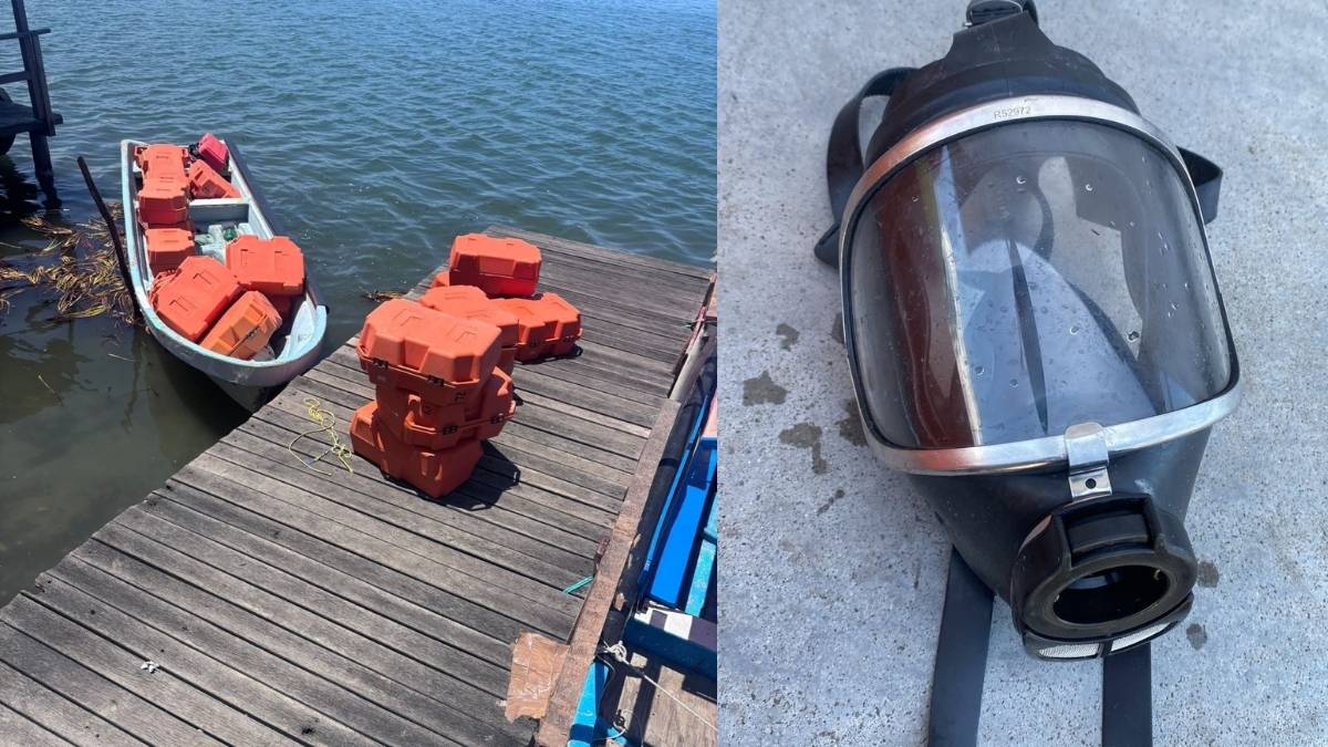 Equipo recuperado tras el asalto a Pemex en Campeche