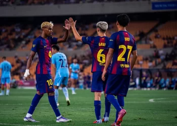 Jugadores del FC Barcelona tras un mal resultado en pretemporada