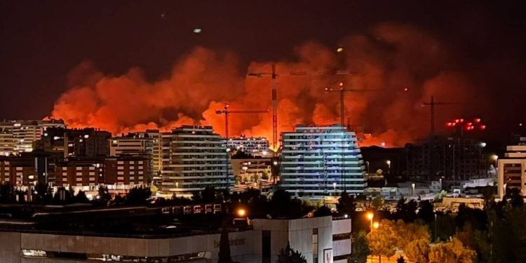 incendio forestal en Madrid