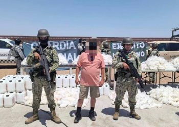 Hombre detenido por asegurar cristal en San Luis Río Colorado, Sonora