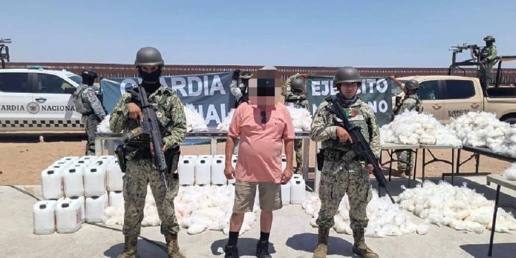 Hombre detenido por asegurar cristal en San Luis Río Colorado, Sonora