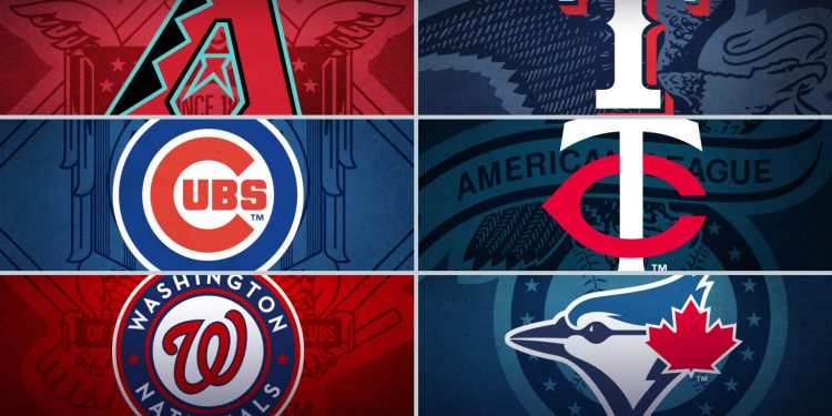 Logos de seis equipos de la MLB en carrera por los playoffs 2025