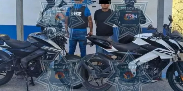 Detienen a “robamotos” en Cancún: tenía dos unidades con reporte de robo