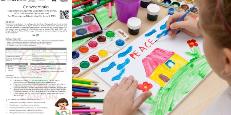 Anuncian 1er Concurso de Dibujo Infantil y Juvenil 2025 en Cancún