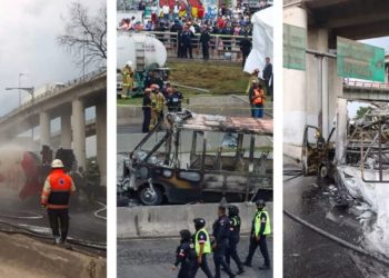 Así quedó la zona de la explosión en Puente de la Concordia