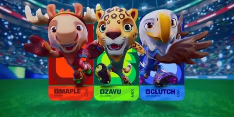 Maple, Zavu y Clutch, las nuevas mascotas del Mundial 2026 representando a Canadá, México y Estados Unidos.
