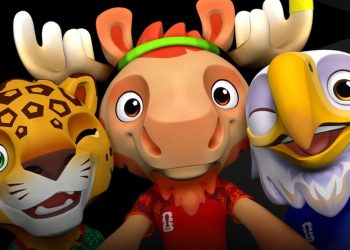 Primer plano de Maple, Zavu y Clutch, las nuevas mascotas del Mundial 2026.