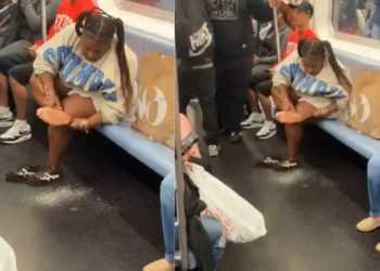 VIDEO: Mujer se limpia los píes en metro de Nueva York
