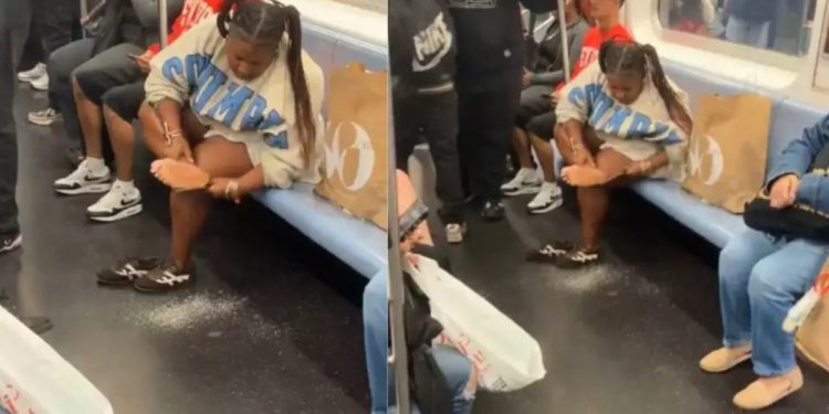 VIDEO: Mujer se limpia los píes en metro de Nueva York