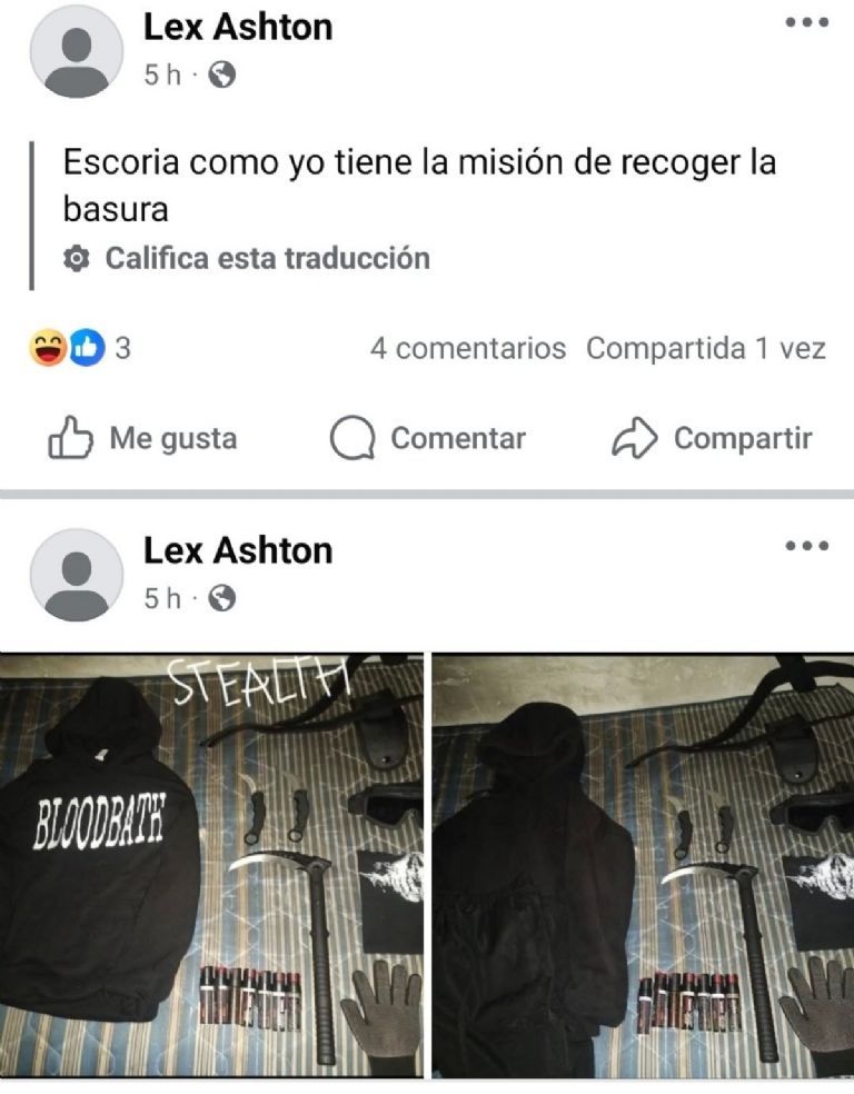 Evidencias en redes sociales