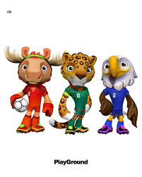 Maple, Zavu y Clutch, las mascotas oficiales del Mundial 2026 con uniforme de fútbol.