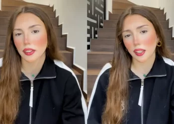 Marianne Gonzaga hablando en TikTok tras la polémica por el ataque a la novia de su ex