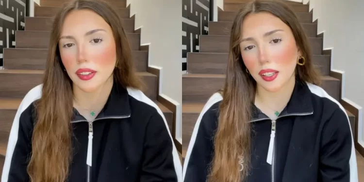 Marianne Gonzaga hablando en TikTok tras la polémica por el ataque a la novia de su ex