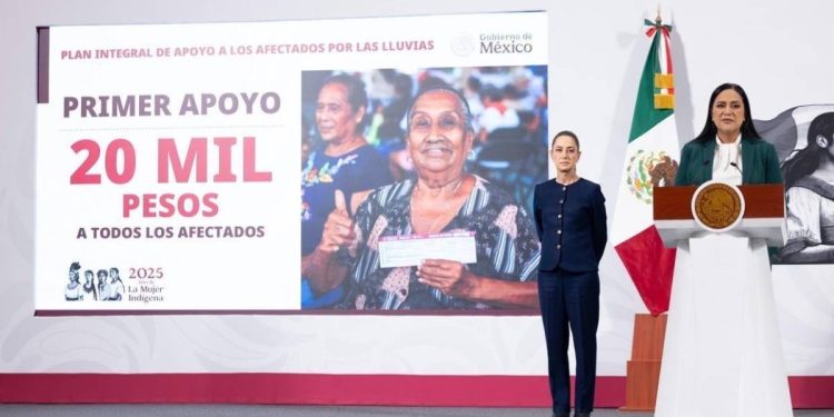 Arranca apoyo del bienestar 20 mil pesos y vales para damnificados por lluvias en 5 estados