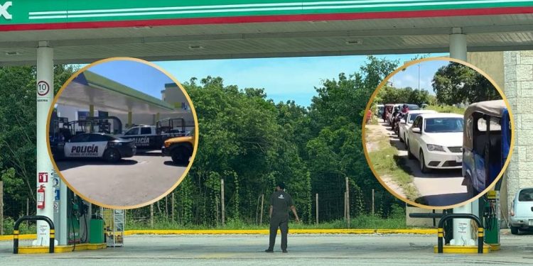 Caos vial y largas filas decenas de estaciones se quedan sin gasolina en Cancun
