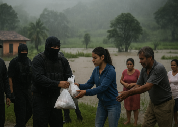 Circulan videos del CJNG y de autoridades repartiendo ayuda en Veracruz; Yulay y la Cruz Roja también se movilizan