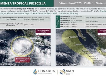 Se forma la tormenta tropical “Priscilla” en el Pacífico mexicano