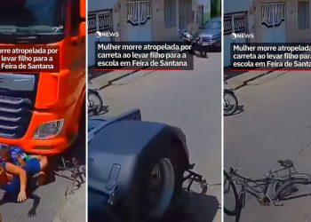 Una mujer murió atropellada por un tráiler en Brasil mientras llevaba a su hijo a la escuela. El menor sobrevivió milagrosamente
