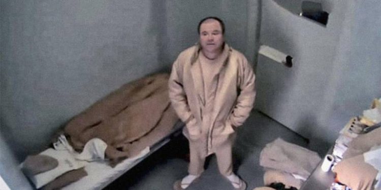 Joaquín “El Chapo” Guzmán en su celda de prisión en Estados Unidos.