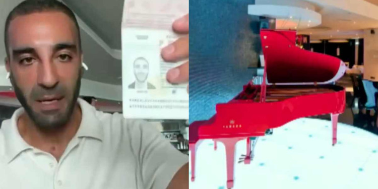 Simón Levy muestra pasaporte y asegura libertad en EU: el piano rojo del hotel Myriad lo delata en Lisboa