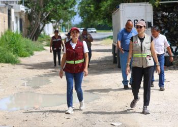 Ana Paty Peralta, realiza recorrido de obra en la Colonia Riviera I, Riviera II y Real del Bosque en la Supermanzana 228