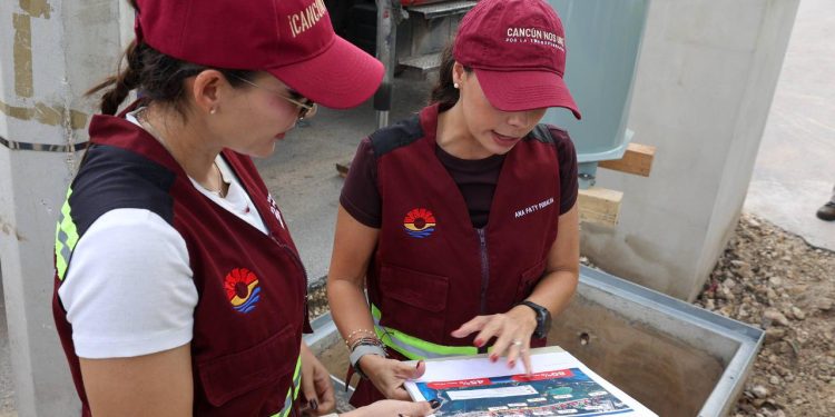 Ana Paty Peralta, supervisó los avances del proyecto de alimentación eléctrica para el alumbrado público en el Boulevard Luis Donaldo Colosio