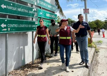 Ana Paty Peralta supervisa la obra “Caminos Seguros” en la UT de Cancún