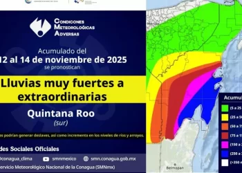 Operativo Tormenta entra en acción por frente lluvioso en Quintana Roo