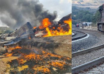 Descarrilamiento de tren en Hidalgo provoca explosion y deja lesionados
