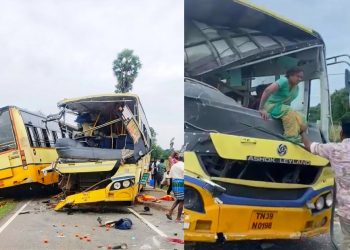 Dos autobuses se estrellan de frente en la India, hay 11 muertos