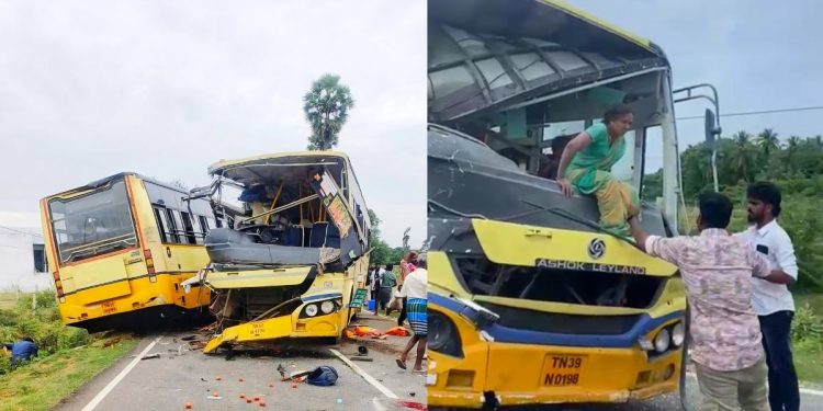 Dos autobuses se estrellan de frente en la India, hay 11 muertos