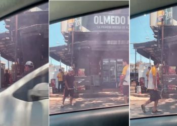 Dos limpiaparabrisas protagonizan tenso enfrentamiento armado con cuchillo en pleno semáforo