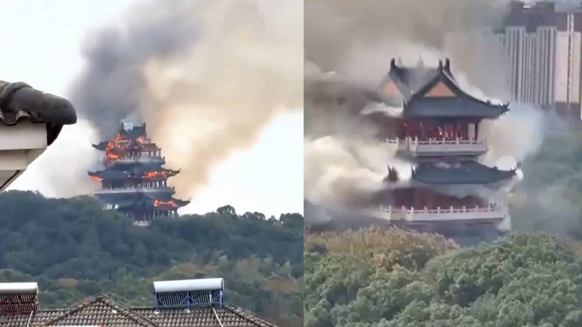 El incendio en templo Yongqing de China arrasa con siglos de historia