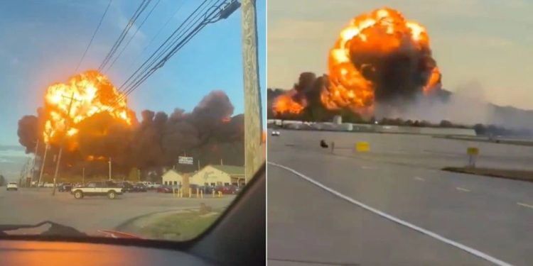 Filtran videos inéditos del avión que explotó en Louisville y dejó nueve muertos
