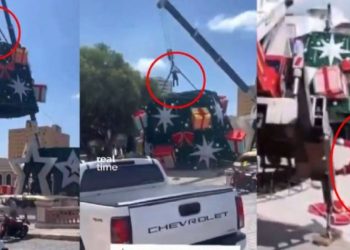 Hombre muere aplastado al instalar árbol de Navidad gigante en Brasil
